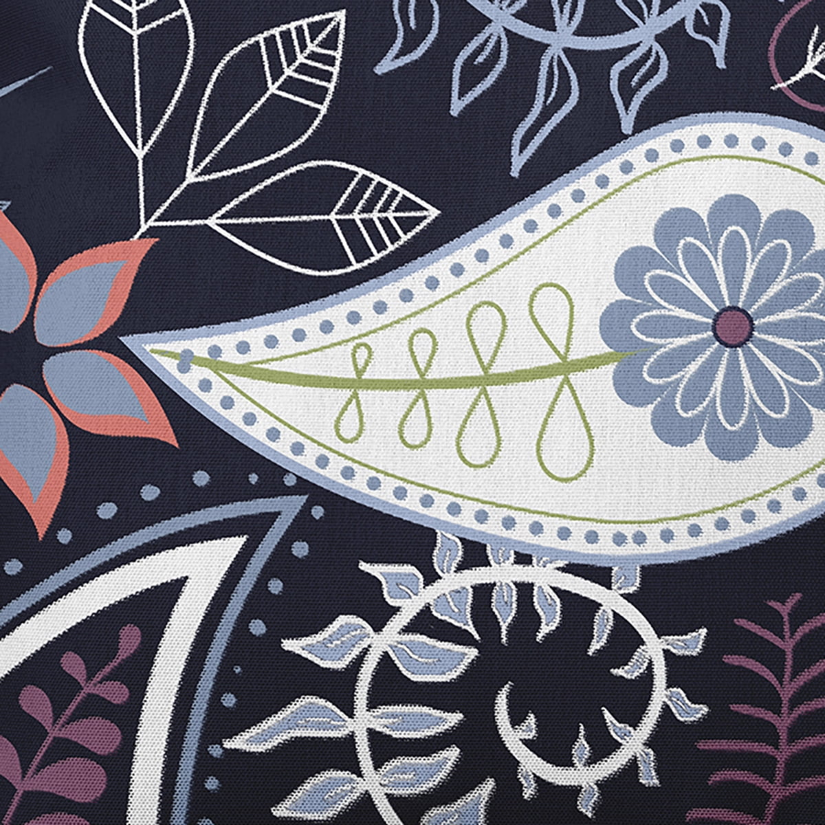 Simply Daisy 16" x 16" Paisley Floral Floral Outdoor Pillow, Blue (1 count)