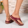 thumbnail image 4 of Pandaie Orthopedic Sandals for Women 2026 Dressy Arch Support Wedge Platform Sandal Wide Width Flip Flops Summer Boho Beach Shoes Red 9.5, 4 of 9
