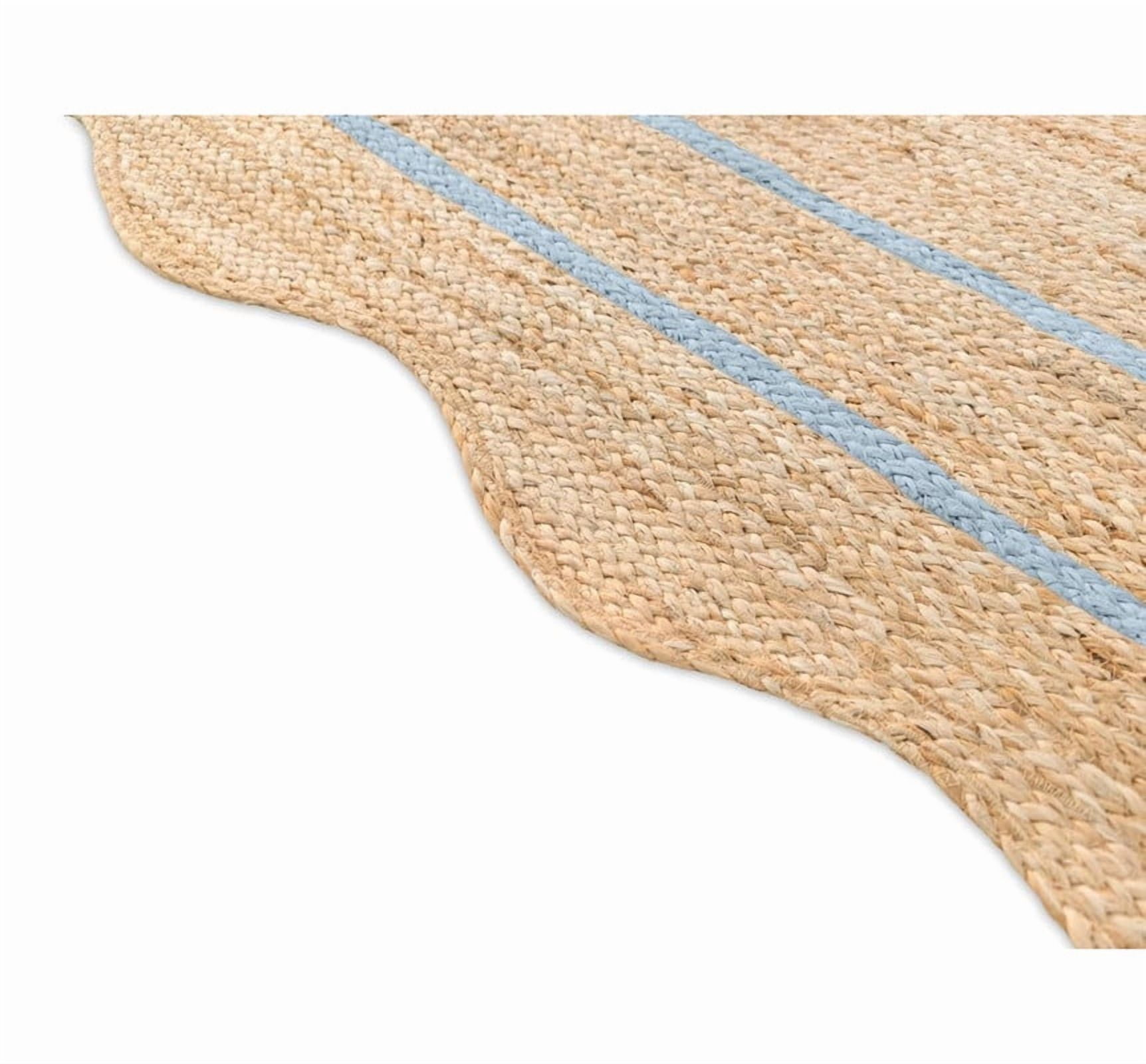 Wave Scalloped Natural Jute Rug, Handmade Boho Farmhouse Braided Eco-Friendly Indoor Carpet for Living Room, Bedroom, Hallway, Gray, 9 X 12 FT