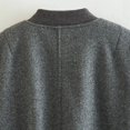thumbnail image 4 of Gibobby brasier transparente mujer Chaqueta con botones para mujer, abrigo corto con hombros caídos, prendas de vestir (Gris， M), 4 of 5
