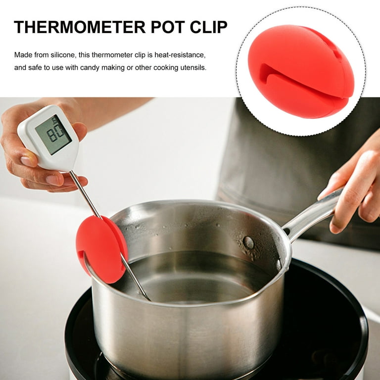Silicone Thermometer Holder Thermometer Clip Candy Making Temp Probe Pot  Clip 