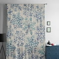 thumbnail image 5 of Blue Snowflake Christmas Semi Sheer Curtains Drapes for Living Room, Bedroom, French Doors Window 54 Inches Long, Xmas Snowflake Vintage Rod Pocket Chiffon Curtain Drapery Voile Draperies Panel, 5 of 6