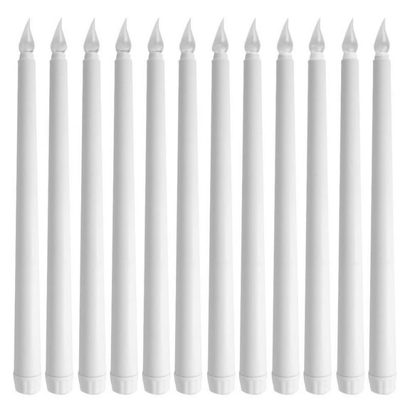 11 inches Flameless Taper Candles , 12 Pcs Battery Operated Taper Candles with Flickering Flame, LED Candlesticks for Wedding, Christmas Indoor Decoration