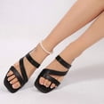 thumbnail image 6 of Pennysue Women Square Toe Sandals Strappy Slip On Chunky Heels with Cushioned Insole for Summer Party Office Daily Wear, 6 of 7
