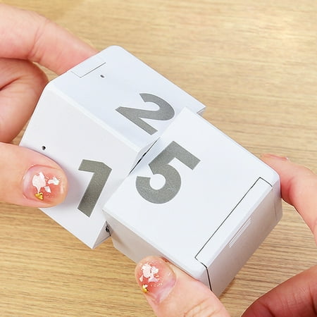 

Nhthy White Flip Timer for Kitchen and Productivity ABS Plastic Countdown Timer with Display Gravity-Sensing Cube Timer for Study and Workout. White