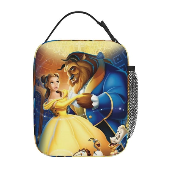 Insulated Lunch Box Cooler Tote, Beauty And Beast Meal Bag with Shoulder Strap for Work Outdoor