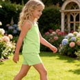 thumbnail image 6 of Cethrio Girls Outfit Sets 2 Piece, Soft Sleeveless Casual Kids Summer Clothing Sets Mint Green Size 5T, 6 of 8