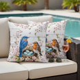 thumbnail image 5 of Spring Birds Pillow Covers 2 Pack Watercolor Bird Nest Eggs Pink Floral Leaf Plant Wood Grain Pillowcase Waterproof Outdoor Throw Pillow Cover for Patio Garden Square Cushion 26”x26”, 5 of 9