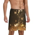 thumbnail image 2 of Uemuo Gold butterfly glitter Pattern Men's Short Pajama Pants – Soft & Breathable Lounge Shorts, Elastic Waistband with Pockets, Lightweight Sleepwear for All-Season Comfort-Small, 2 of 6