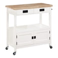 thumbnail image 1 of Radford Engineered Wood  Kitchen Cart with Wood Top and White Base, 1 of 11