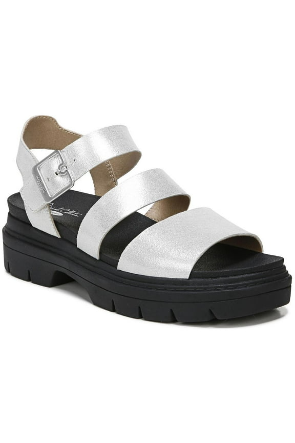 Womens Trekkie Metallic Ankle Strap Platform Sandals