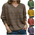 thumbnail image 2 of Fengactive Womens Sweaters Long Sleeve Shirts Fall Outfits 2025 V Neck Soft Knit Pullover Trendy Tops Casual Blouses, 2 of 4