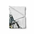 thumbnail image 2 of Police Soft Flannel Fleece Blanket, Police Cartoon Car Cab Like Design with Furious Angry Eyes and Red Alarm Print, Cozy Plush for Indoor and Outdoor Use, 60" x 80", Black and White, by Ambesonne, 2 of 6