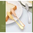 thumbnail image 3 of Juego de 5 cuchillos de mantequilla para esparcir queso de acero inoxidable, para desayuno, sándwiches, mermelada, postre, crema, arco iris, negro, dorado, oro rosa, plateado ER, 3 of 5