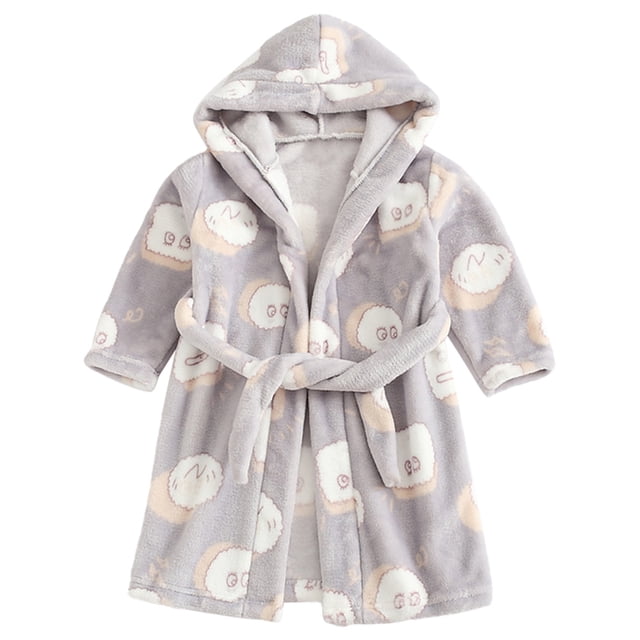 FloreceBien Nuevo pijama infantil de franela de invierno para hombre y mujer y albornoz infantil de otoño