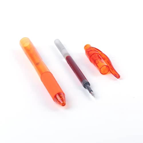 Pentel EnerGel X Retractable Liquid Gel Rollerball Pen, 0.5mm Fine Needle Point, Orange Ink, Box of 12