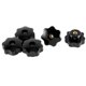 thumbnail image 1 of Tuerca de sujeción de cabeza de plástico con rosca hembra M6, negra, 5 Pcs, 1 of 1