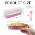 thumbnail image 2 of 30 pack pink Mini Loaf Baking Pans With Lids and spoons, 6.8oz Rectangle Aluminum Foil Mini Cake Baking Pans Tins Containers,Disposable Cupcake, Cheesecake, Cream Pudding, Baking Cup Muffin Molds, 2 of 7