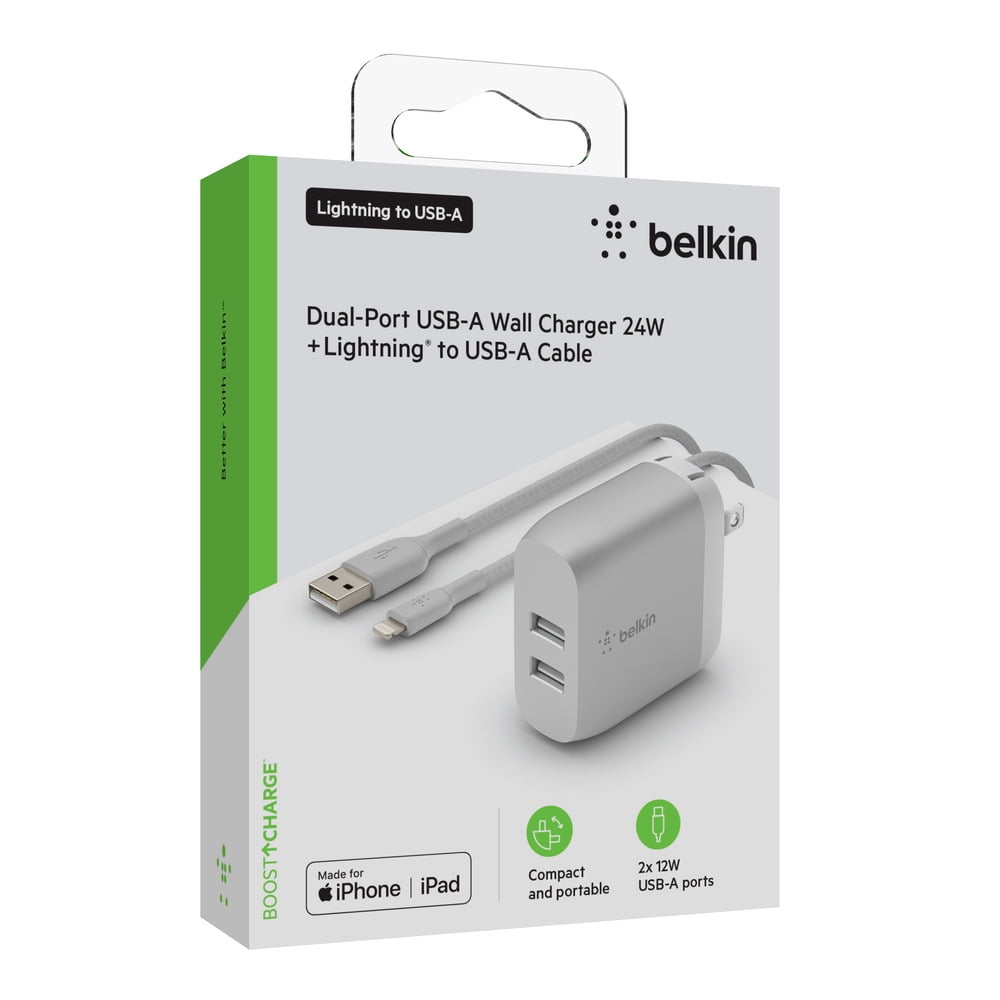 Cargador Belkin para auto dual USB-A 24W