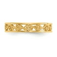 thumbnail image 3 of 14k Yellow Gold Polished & Textured Filigree Women's Ring Band, 3 of 4