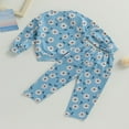 thumbnail image 2 of Baby Boys 2PCS Pants Sets Long Sleeve Round Neck Sweatshirt Tops Solid Color Pants Sets, 2 of 7
