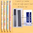 thumbnail image 3 of 3pcs/set, Cartoon Pencil 2.0 Can Replace The Lead Core, Not Easy To Break, Press The Pencil And 1 Box Of Lead Core And 1 Piece Of Eraser, Back To School, School Supplies, Kawaii Stationery, Colors For, 3 of 5