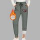 thumbnail image 3 of Gibobby pantalones con forro polar Pantalones de jogging para mujer con 2 bolsillos Cordón Polar de invierno Cintura alta Leggings deportivos largos Pantalones de entrenamiento(Gris, L), 3 of 4