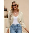 thumbnail image 4 of Shermia Cardigan Court à Manches 3/4 pour Femmes, Ouvert devant, Léger, 4 of 7