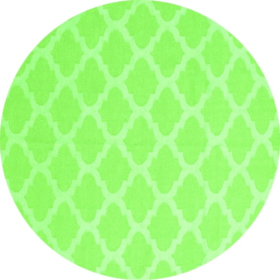 Ahgly Company Indoor Round Trellis Green Modern Area Rugs, 7' Round