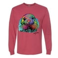 thumbnail image 2 of Wild Bobby, Colorful Neon Seal Animal Lover Mens Long Sleeve Shirt, Vintage Heather Red, 2XL, 2 of 3