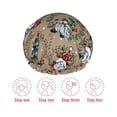 thumbnail image 3 of Yiaed Santa Claus cute Print Reusable Shower Cap & Bath Cap & Lined, Oversized Waterproof Shower Caps Designed for all Hair Lengths, 3 of 7