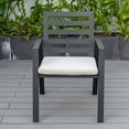 thumbnail image 6 of LeisureMod Chelsea Modern Outdoor Patio Dining Armchair with Removable Cushion, Aluminum Frame Weather-Resistant Chair for Backyard, Garden, Balcony & Deck, 6 of 16