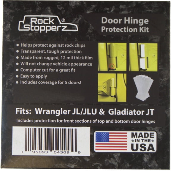 Rock Stopperz Door Hinge Protection Kit - Compatible with Jeep Wrangler JL/JLU/Gladiator 2019-current - 4 Door coverage