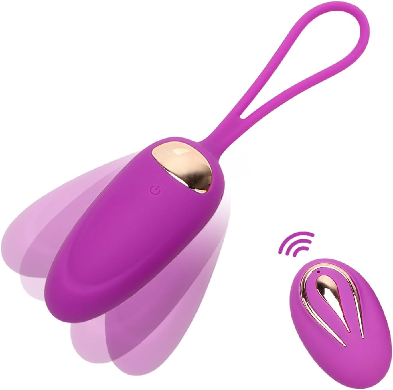 VIVE QUINO Rechargeable Air Wave & Vibrating Silicone Egg Vibrator Purple