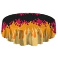 thumbnail image 5 of 60 Inch Round Lace Tablecloth Water Resistant Washable, Fire Hot Print, 5 of 5