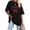 Black, variant on Womens Fashion Round Neck Short Sleeved Letter Printed T Shirt Top Long T Shirts for Leggings for Women Long Sleeved Tops Womens Swim Tee Plain Tees for Women Long Sleeve Heat Womens Swim Workout Tees