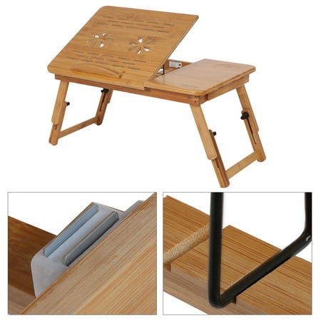 Greensen Foldable Bamboo Laptop Desk Table Adjustable Breakfast