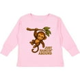 thumbnail image 3 of Inktastic Cute Monkey Just Hangin' Around Illustration Boys or Girls Long Sleeve Toddler T-Shirt, 3 of 5