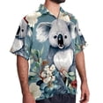 thumbnail image 2 of Koala Men's Short Sleeve Poplin Shirts with Spread Collar Tops, Casual Printed Button Down Short Summer Beach Shirts for Men and Women, 2 of 6