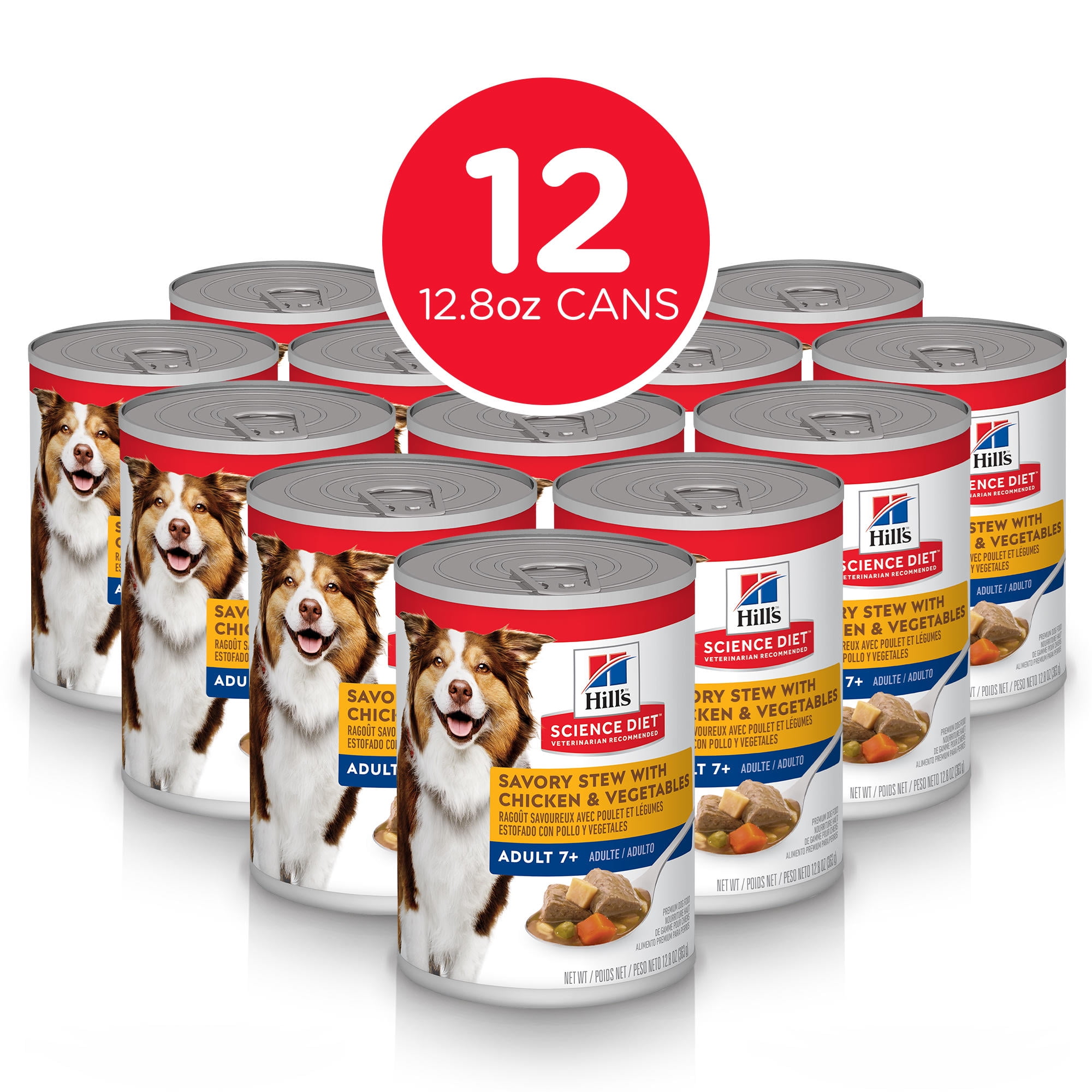Hill's Science Diet Senior 7+ Canned Dog Food, Savory Stew with Chicken