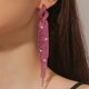 thumbnail image 1 of Pendientes largos con borlas de diamantes superbrillantes de lujo europeos y americanos, pendientes con personalidad exagerada para mujer, pendientes de joyería para las orejas, 1 of 6