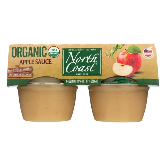 North Coast Organic Applesauce - Case of 12 - 4/4 OZ