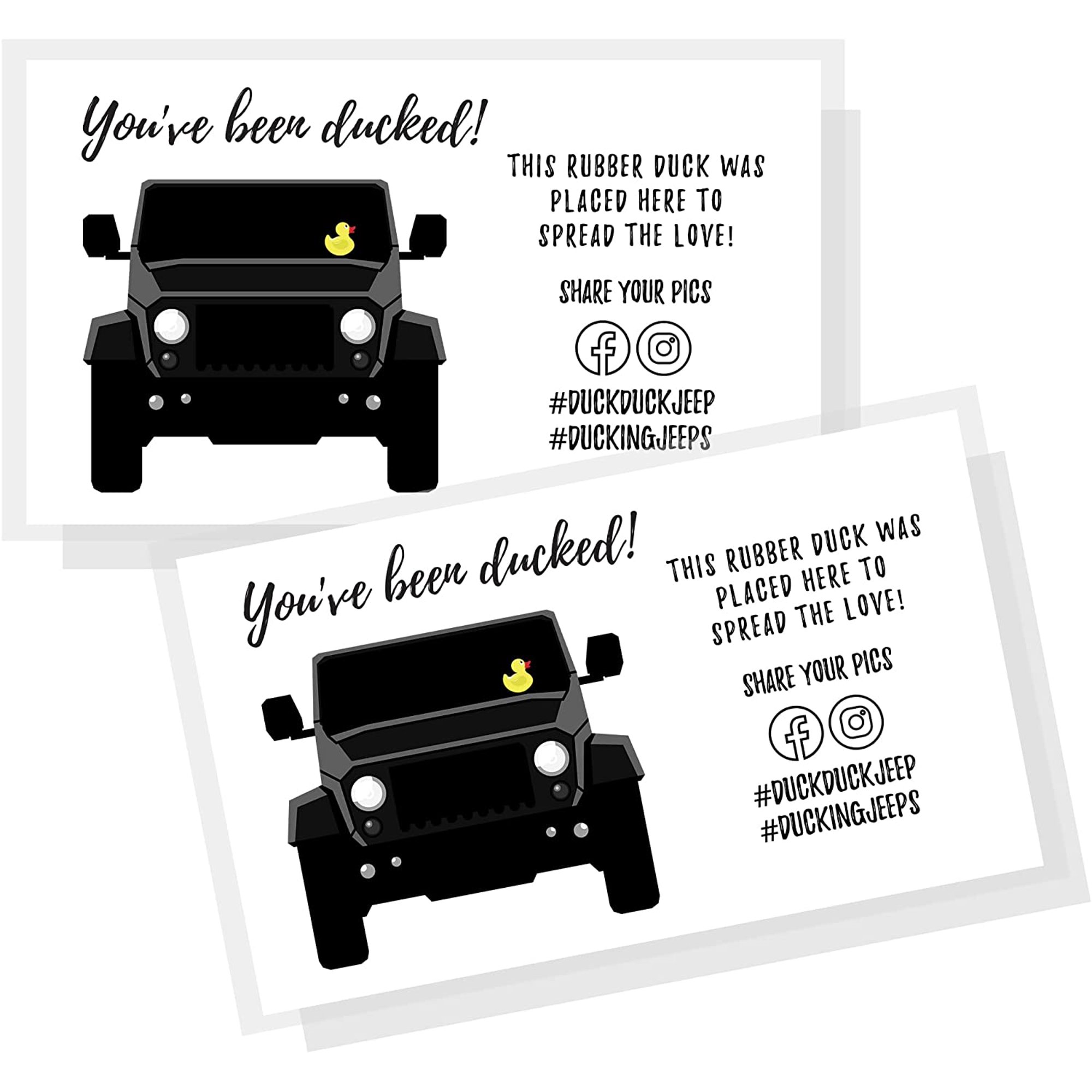 You've Been Ducked Tags | 50 Pack | 3.5 x 2" Business Card Size Duck Duck  Tag | Duck Duck Ducking | Black Ducked SUV | Walmart Canada