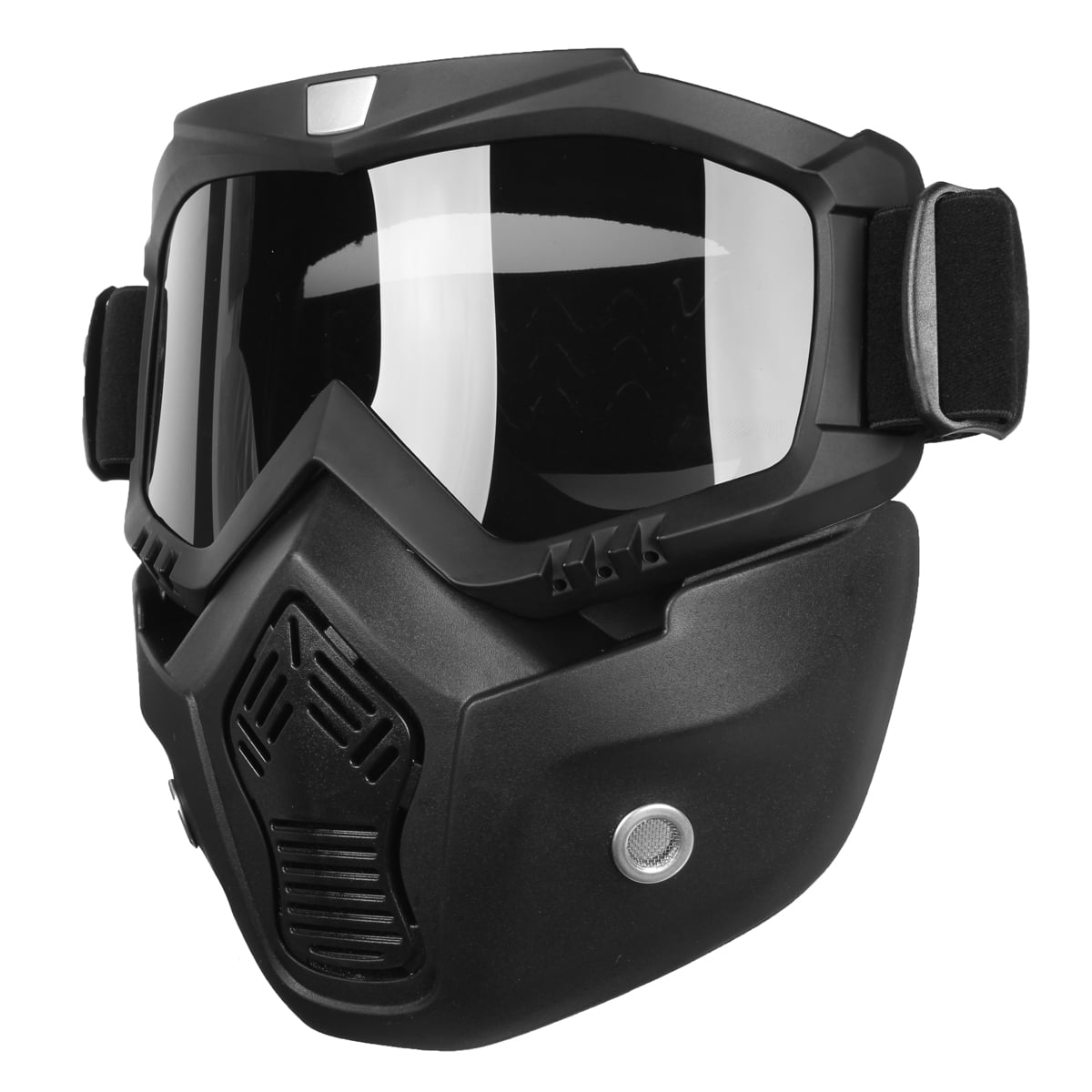Gray Lens Detachable Modular Motorcycle Helmet Nose Face Mask Shield