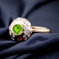 thumbnail image 2 of Round Peridot Wedding Ring Garnet Diamond Promise Ring Women Anniversary Stacking Ring Rose Gold Bridal Gift Jewelry Art Deco Handmade Rings, 2 of 2