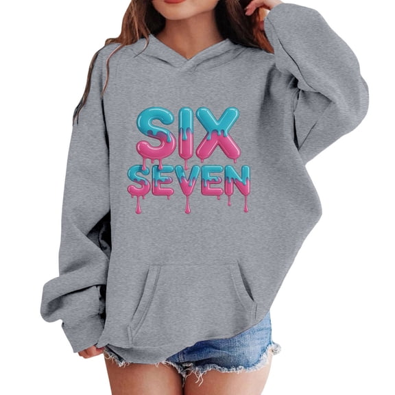 67 Hoodie Shirts for K`ids B`oys G`irls Fashion 67 Meme Design Pullover Graphic Bow Tie Oversized Active Outdoor Shirts