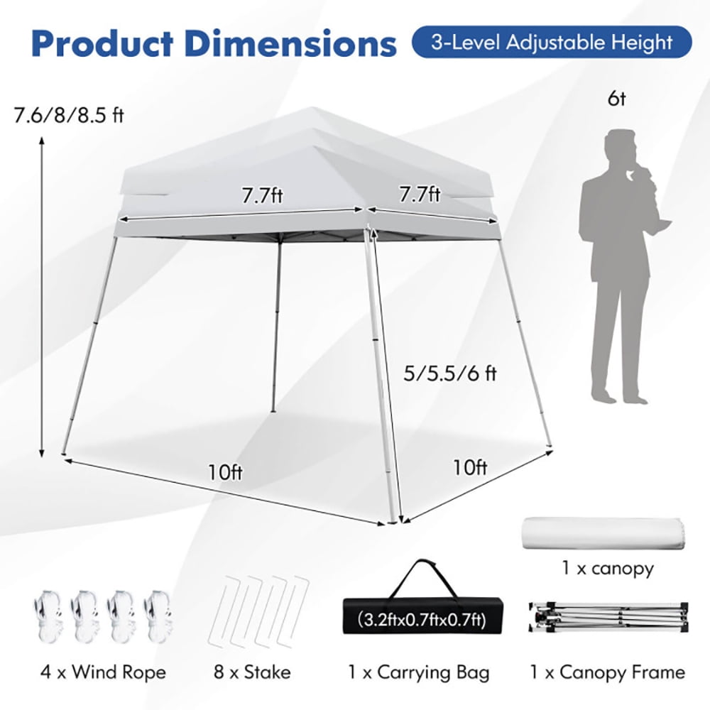 Aimee Lii 10 x 10 Feet Outdoor Instant Pop-up Canopy with Carrying Bag, Backyard Canopy Gazebo for Party Camping BBQ Events, White Aimee Lii 10 x 10 Feet Outdoor Instant Pop-up Canopy with Carrying Bag, Backyard Canopy Gazebo for Party Camping BBQ Events, White