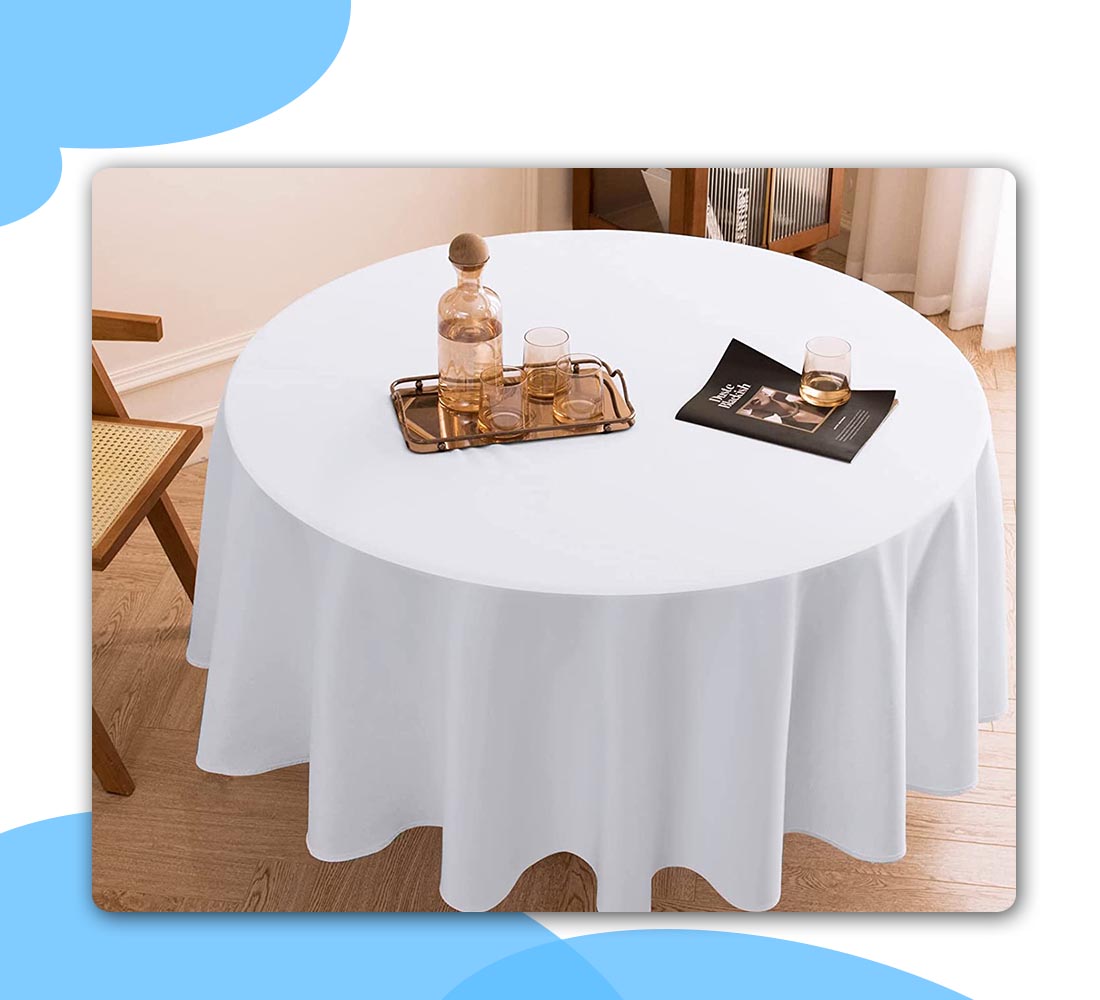 White Round Tablecloth 60 Inch Round Tablecloth