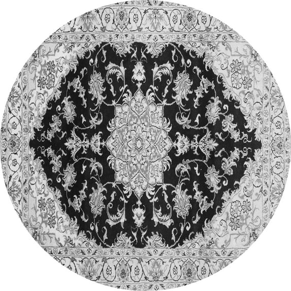 Ahgly Company Indoor Round Medallion Gray Traditional Area Rugs, 8' Round