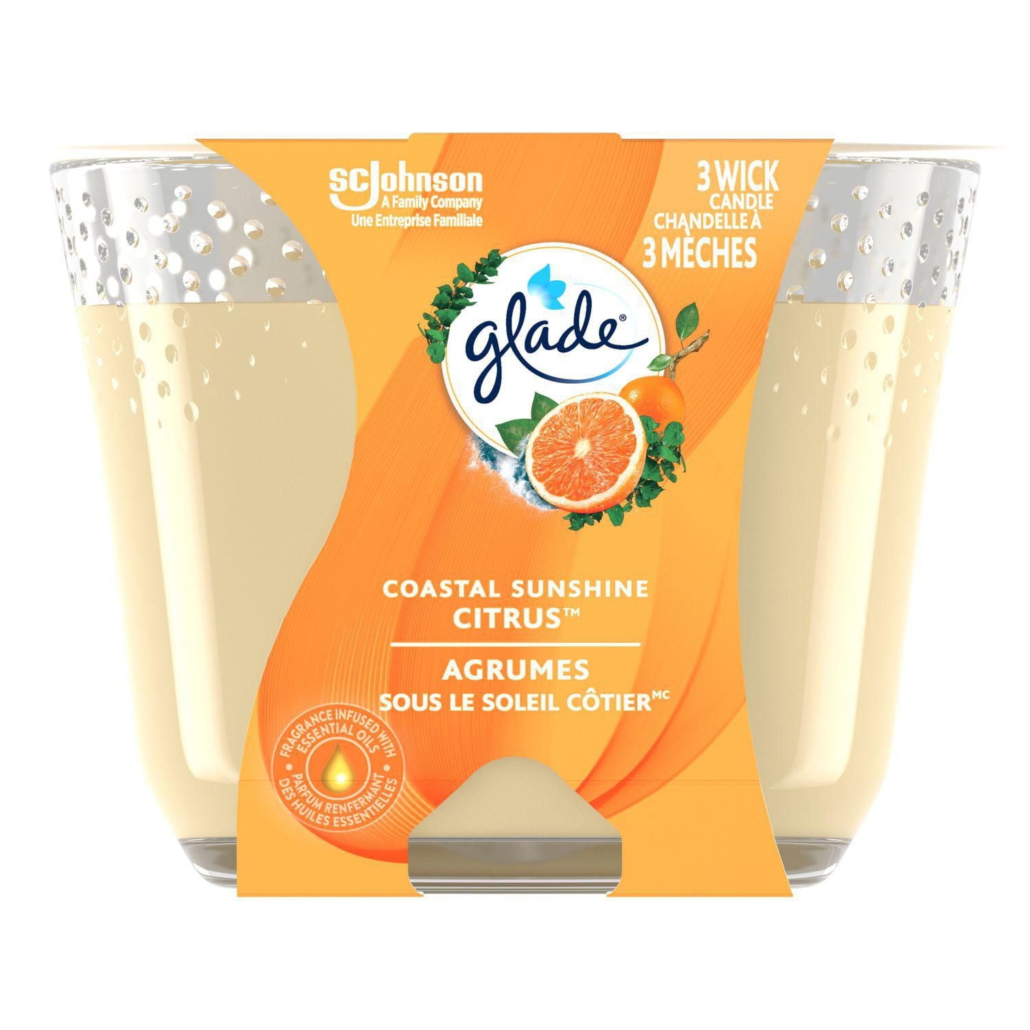 Glade® Chandelle parfumée, Agrumes sous le soleil côtier